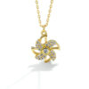 925 Silver Rotating Windmill Necklaces Four Leaf Clover Pendant Necklace Jewelry For Girls