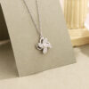 925 Silver Rotating Windmill Necklaces Four Leaf Clover Pendant Necklace Jewelry For Girls