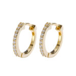 Gold Plated Luxury Zircon Geometric Circle Hoop Earrings