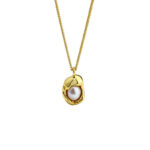 Retro Pearl Peanut Pendant Necklace Charming Woman Jewelry