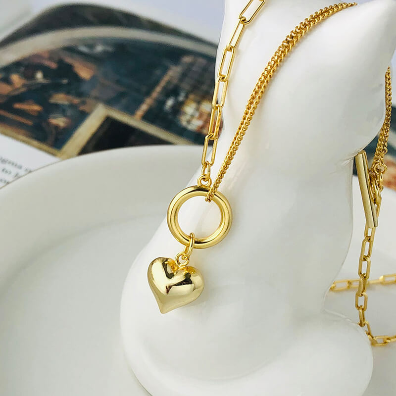 Retro Jewelry Heart Shape Pendant Necklace Lovely Design