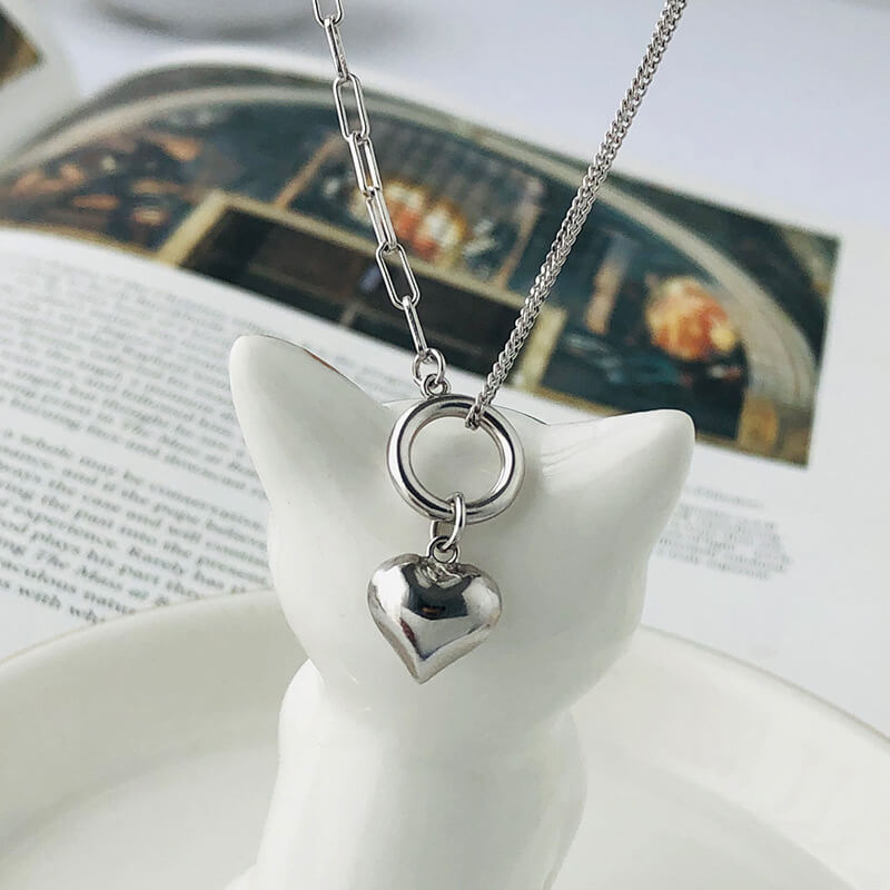 Retro Jewelry Heart Shape Pendant Necklace Lovely Design