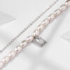Luxury Layered Shining Pearl Necklace Pendant Necklace Zircon