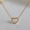 Heart Pendant Necklace Trendy Hollow Out Pendant Necklace