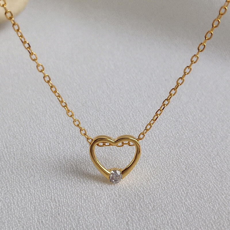 Heart Pendant Necklace Trendy Hollow Out Pendant Necklace