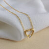 Heart Pendant Necklace Trendy Hollow Out Pendant Necklace