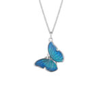 Blue Butterfly Necklace Pendant Necklace Epoxy Jewelry