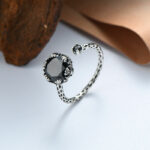 black gemstone ring