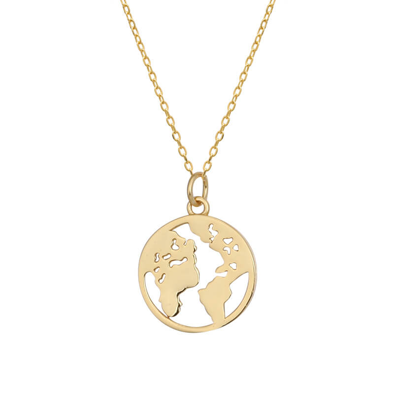 world map necklace