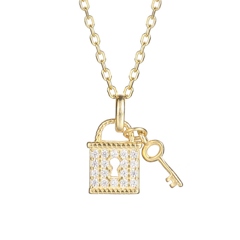 Lock Pendant Necklace Jewelry, Lock Necklace Women Gold