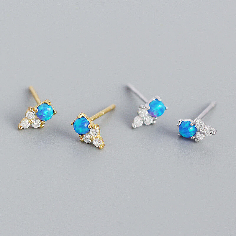 Buy wholesale OPAL earrings - Appleskin and brass gilded with fine 24 carat  gold