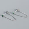chain earrings silver