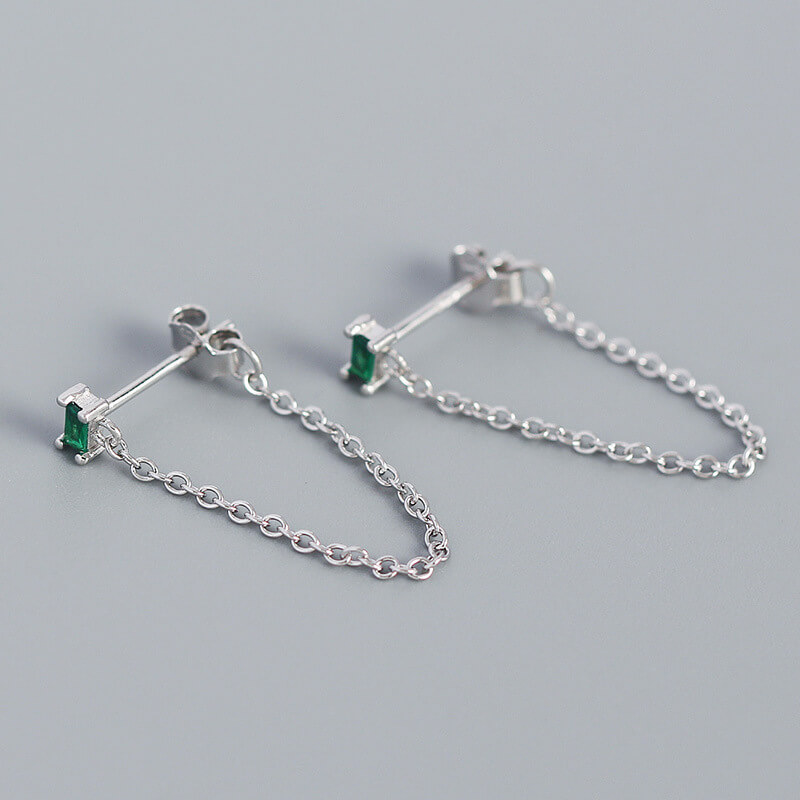chain earrings silver