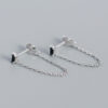 chain earrings silver