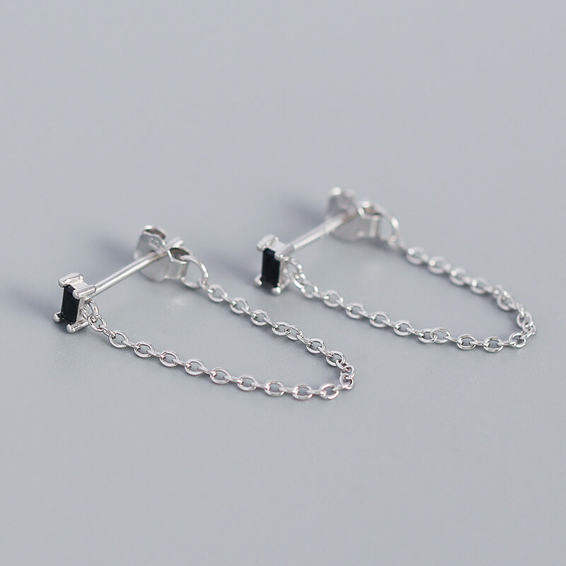 chain earrings silver
