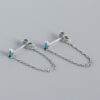 chain earrings silver