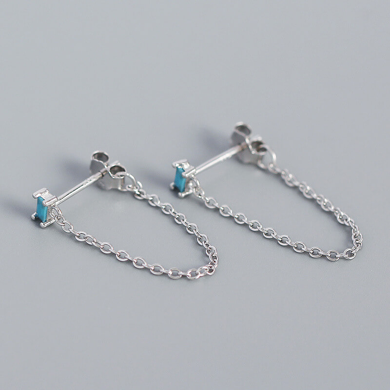 chain earrings silver