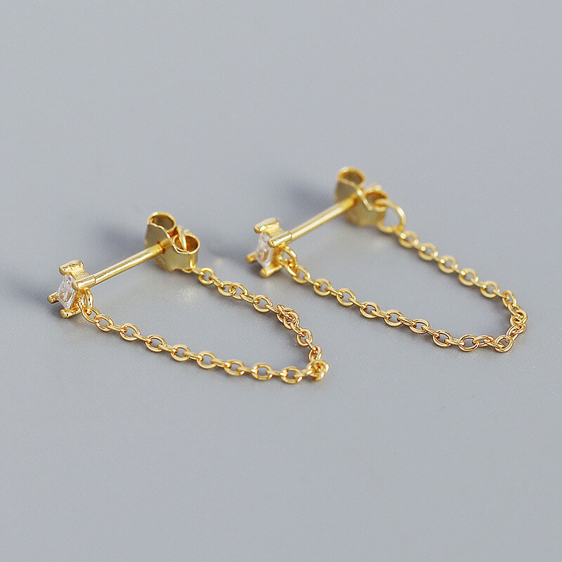 chain earrings silver