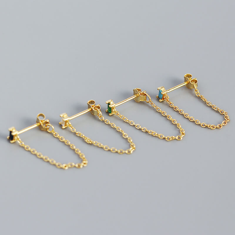 chain earrings silver