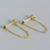chain earrings silver