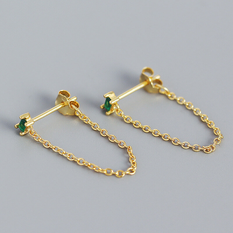 chain earrings silver