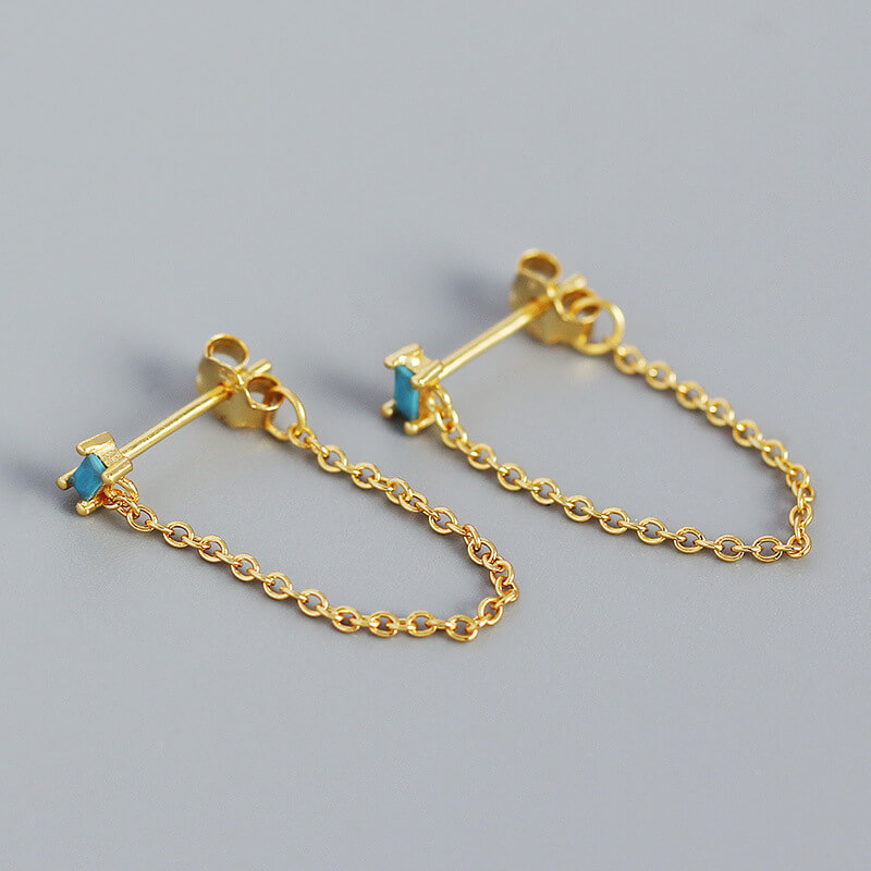 chain earrings silver