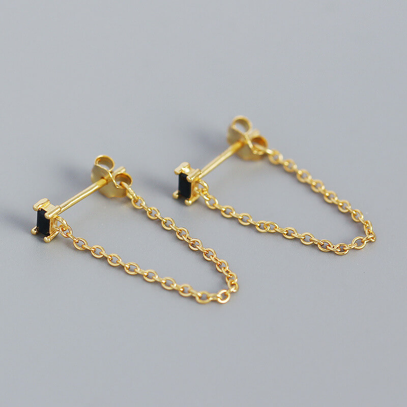 chain earrings silver